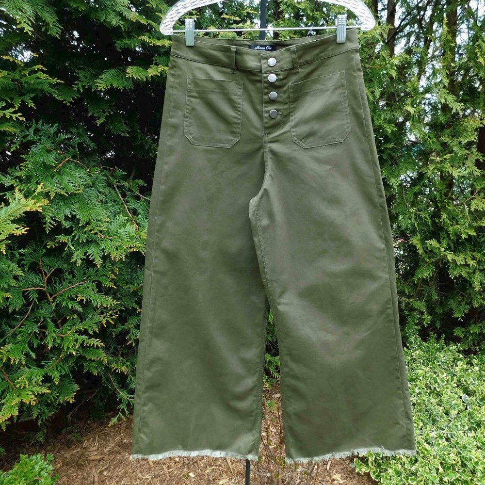 Anna Cai New York Stretchy High-Rise Wide Leg Crop Pants